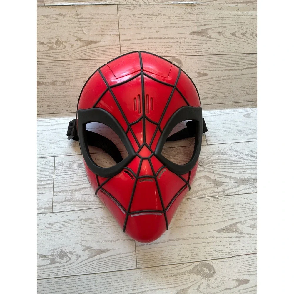 Marvel Spider-Man Kids Costume Mask Red Black Molded Plastic Halloween Cosplay